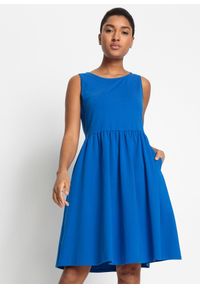 bonprix - Sukienka z kieszeniami, z czystej bawełny. Kolor: niebieski. Materiał: bawełna #1