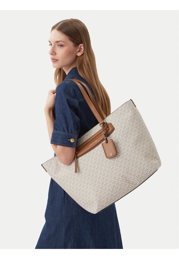 MICHAEL Michael Kors Torebka Jet Set 30S6GTVT4B Écru. Kolor: kremowy. Materiał: skórzane