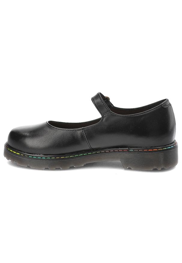 Czarne Półbuty Armodo Płaskie Obuwie Damskie. Kolor: czarny. Materiał: skóra. Styl: elegancki, klasyczny