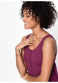 bonprix - Krótka sukienka z dżerseju z bawełny. Kolor: fioletowy. Materiał: jersey, bawełna. Sezon: lato. Długość: mini #3