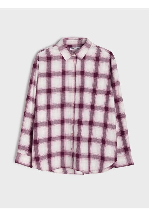 Sinsay - Flanelowa koszula w kratę z domieszką bawełny - wielobarwny. Materiał: bawełna