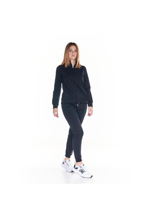 LEONE 1947 APPAREL - Damski dres w kropki Greysongrey. Kolor: czarny. Materiał: dresówka. Wzór: kropki. Sport: fitness