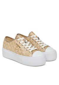Guess Sneakersy 177169 Złoty. Kolor: złoty. Materiał: materiał