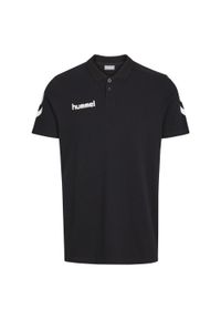 Hummel - KOSZULKA Sportowa MĘSKA HUMMEL CORE COTTON POLO czarna. Typ kołnierza: polo. Kolor: czarny