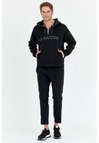 La Martina - LA MARTINA Czarna bluza męska ze srebrnym logo, Rozmiar L. Kolor: czarny #4