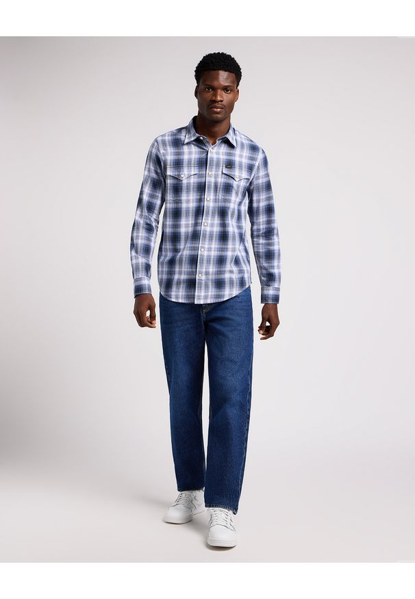 Lee - LEE MĘSKA KOSZULA LEE CLEAN WESTERN SHIRT DRAMA BLUE 112349934
