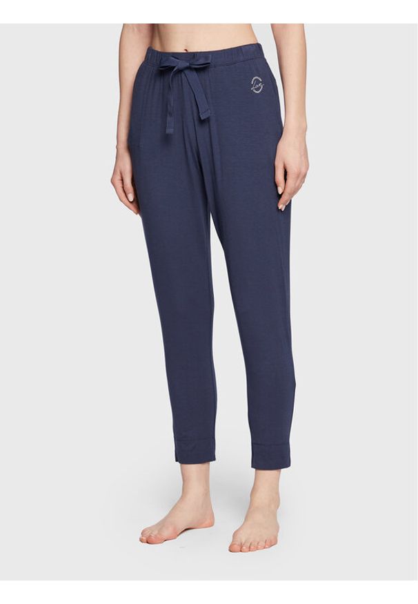Seidensticker Spodnie piżamowe 12.520663 Granatowy Regular Fit. Kolor: niebieski