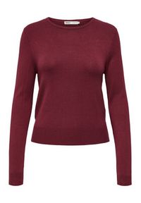 only - ONLY Sweter Venice 15333989 Bordowy Regular Fit. Kolor: czerwony. Materiał: wiskoza #3