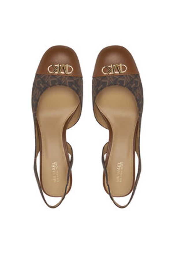 Michael Kors Sandały Perla Flex Toe Cap Pump 40R5PLMP1B Brązowy. Kolor: brązowy. Materiał: skóra