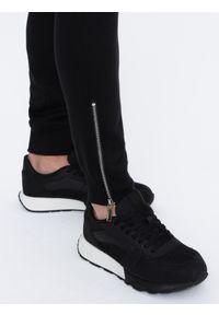 Ombre Clothing - Spodnie męskie dresowe typu jogger - czarne V3 OM-PASK-22FW-004 - XXL. Kolor: czarny. Materiał: dresówka. Styl: elegancki #6