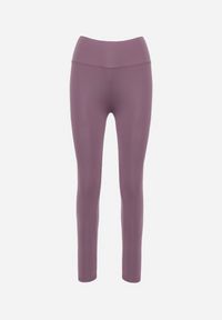 Born2be - Fioletowe Legginsy Sportowe z Wysokim Stanem Pierra. Okazja: do pracy. Stan: podwyższony. Kolor: fioletowy. Długość: długie. Styl: sportowy #5