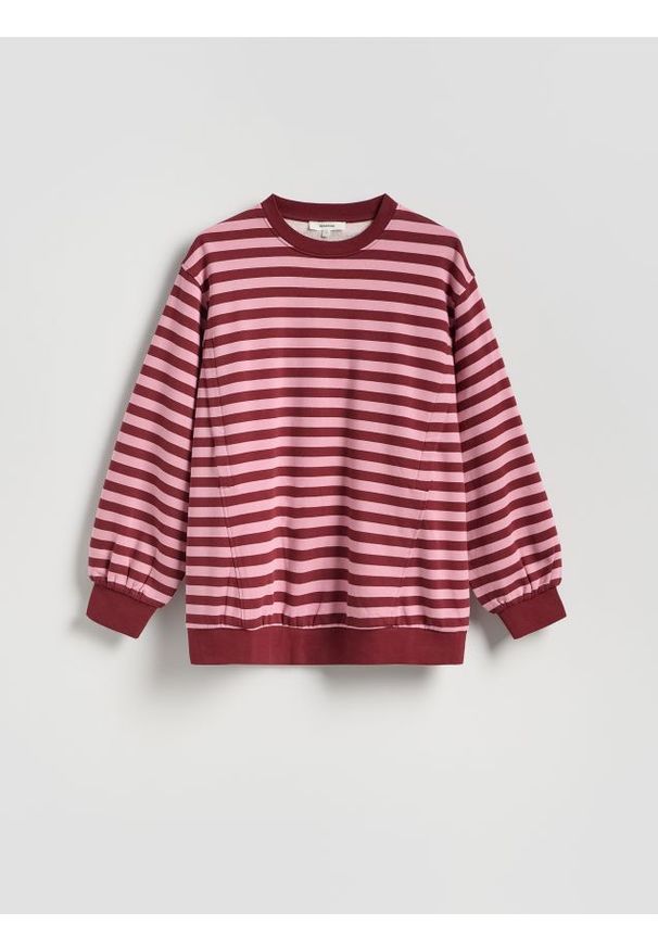 Reserved - Bawełniana bluza w paski - wielobarwny. Materiał: bawełna. Wzór: paski