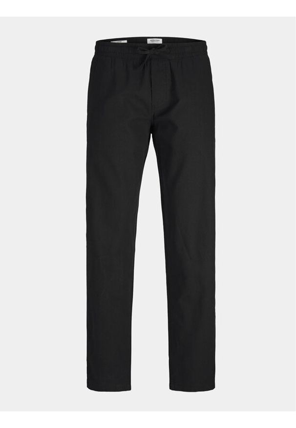 Jack & Jones - Jack&Jones Spodnie materiałowe Summer 12248606 Czarny Relaxed Fit. Kolor: czarny. Materiał: bawełna