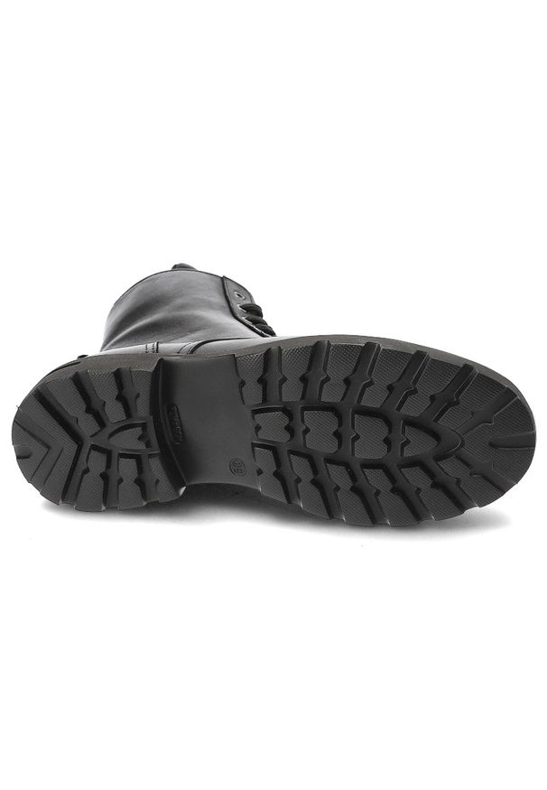 Czarne Botki Nessi Modne Obuwie Damskie. Okazja: na co dzień. Zapięcie: sznurówki. Kolor: czarny. Materiał: skóra. Styl: casual, elegancki