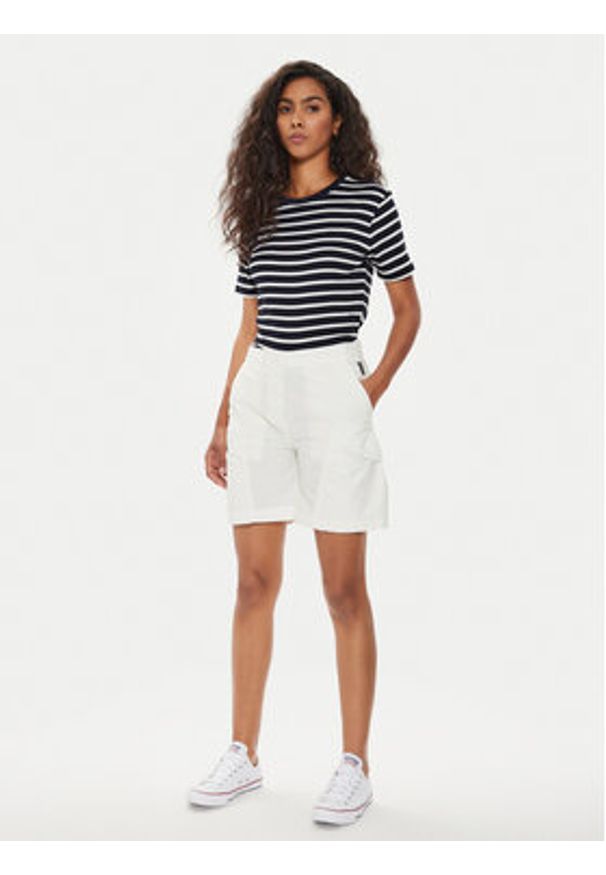 Napapijri Szorty materiałowe Narin NP0A4H8H Écru Loose Fit. Materiał: bawełna