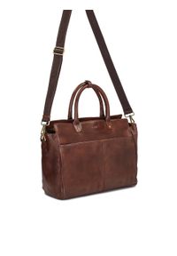 Kazar - Elegancka skórzana torba męska w biznesowym stylu. Kolor: brązowy. Materiał: skóra #6