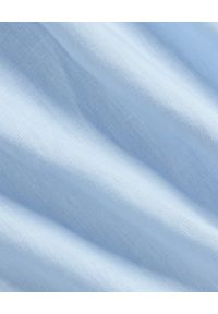 Ralph Lauren - RALPH LAUREN - Niebieska lniana koszula Custom Fit. Typ kołnierza: polo. Kolor: niebieski. Materiał: len. Długość rękawa: długi rękaw. Długość: długie. Wzór: haft #5