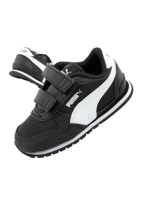 Buty sportowe dziecięce Puma ST Runner na rzepy. Zapięcie: rzepy. Kolor: czarny, niebieski. Sport: turystyka piesza
