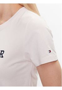 TOMMY HILFIGER - Tommy Hilfiger T-Shirt WW0WW38872 Écru Slim Fit. Materiał: bawełna