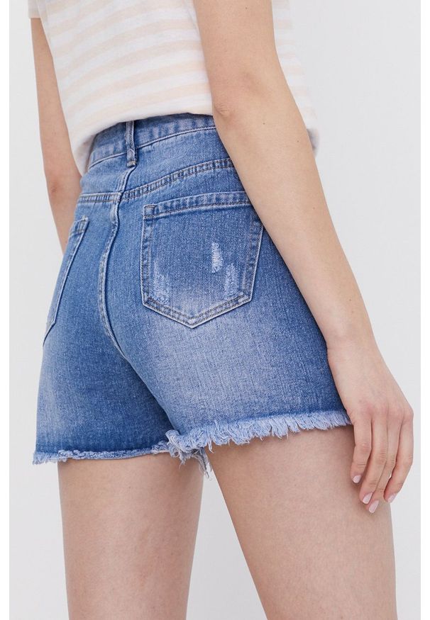 Answear Lab - Szorty jeansowe. Okazja: na co dzień. Stan: podwyższony. Kolor: niebieski. Materiał: jeans. Styl: wakacyjny