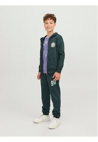 Jack&Jones Junior Spodnie dresowe 12243083 Zielony Relaxed Fit. Kolor: zielony. Materiał: dresówka, bawełna #8