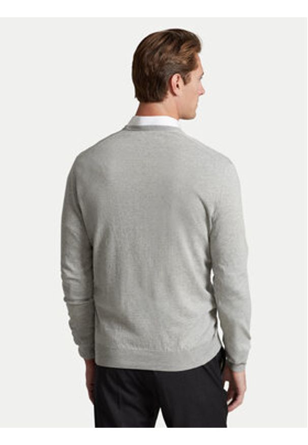 Polo Ralph Lauren Sweter 710670789002 Szary Slim Fit. Typ kołnierza: polo. Kolor: szary. Materiał: bawełna