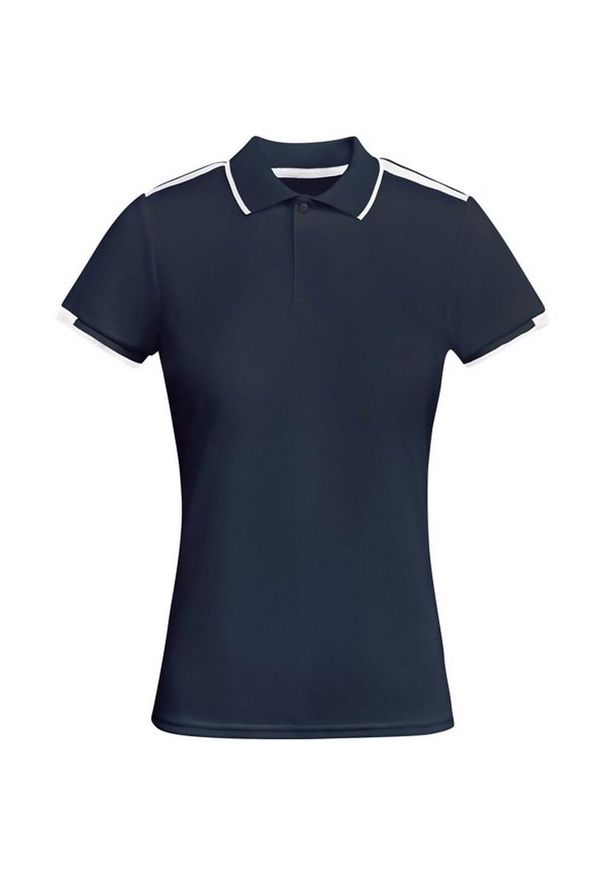 ROLY - Damska Sportowa Koszulka Polo Tamil Z Krótkim Rękawem. Typ kołnierza: polo. Kolor: biały, wielokolorowy, niebieski. Długość rękawa: krótki rękaw. Długość: krótkie