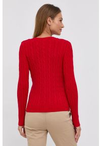 Lauren Ralph Lauren - Sweter bawełniany. Okazja: na co dzień. Kolor: czerwony. Materiał: bawełna. Długość rękawa: długi rękaw. Długość: krótkie. Wzór: ze splotem. Styl: casual #4