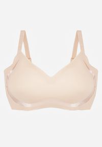 Born2be - Beżowy Biustonosz z Usztywnianymi Miseczkami i Transparentną Wstawką Zeriga. Kolor: beżowy #4