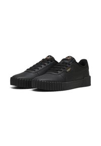 Puma - Damskie sneakersy Carina 3.0 PUMA. Okazja: na plażę. Kolor: czarny, wielokolorowy, żółty. Materiał: materiał, syntetyk, skóra. Szerokość cholewki: normalna. Sezon: lato. Sport: tenis, turystyka piesza #1