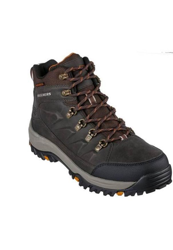 skechers - Buty trekkingowe męskie Skechers Relment Daggett. Wysokość cholewki: za kostkę. Zapięcie: sznurówki. Kolor: wielokolorowy, czarny. Materiał: guma, materiał, syntetyk. Szerokość cholewki: normalna