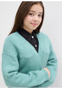bonprix - Długi kardigan. Kolor: zielony. Długość: długie. Sezon: jesień
