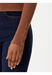 Elisabetta Franchi Golf MK-11B-56E2-V290 Brązowy Slim Fit. Typ kołnierza: golf. Kolor: brązowy. Materiał: syntetyk #3