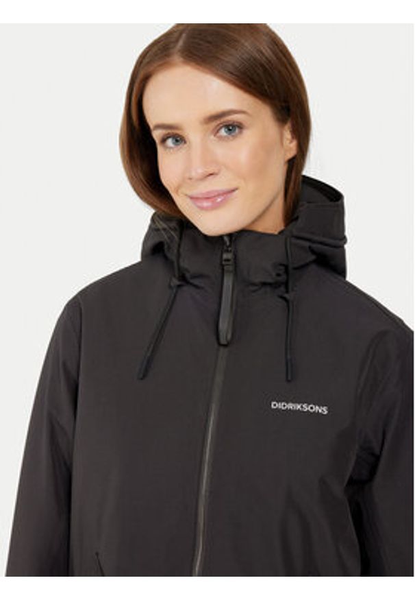 Didriksons Parka Fia 505372 Czarny Relaxed Fit. Kolor: czarny. Materiał: syntetyk