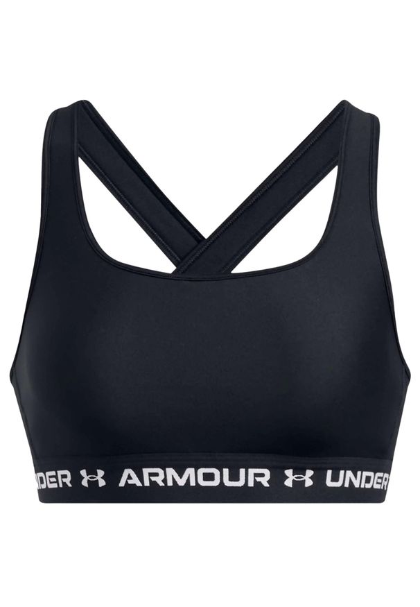 Top Under Armour Crossback Mid Biustonosz Damskie. Kolor: czarny. Styl: sportowy