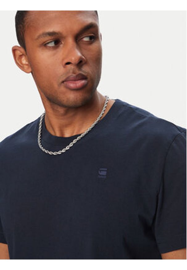 G-Star RAW - G-Star Raw T-Shirt Base-S D16411-336 Granatowy Regular Fit. Kolor: niebieski. Materiał: bawełna