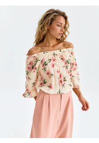 Sinsay - Wiskozowa bluzka z falbankami w kwiaty - wielobarwny. Typ kołnierza: kołnierz z falbankami. Materiał: wiskoza. Wzór: kwiaty #1