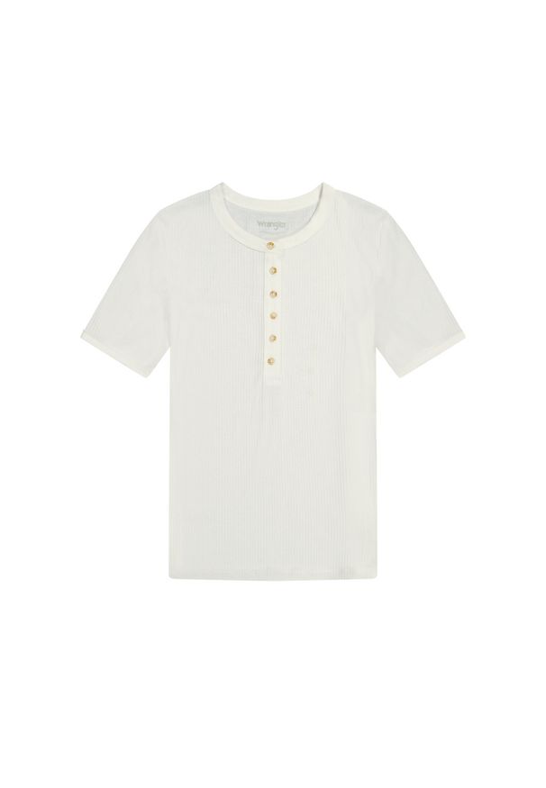 Wrangler - DAMSKA KOSZULKA WRANGLER FEMME KNIT HENLEY WORN WHITE 112370743. Typ kołnierza: typu henley