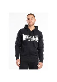 Klasyczny rozpinany sweatshirt z kapturem Lonsdale Bigton. Typ kołnierza: kaptur. Kolor: wielokolorowy, biały, czarny. Styl: klasyczny #1