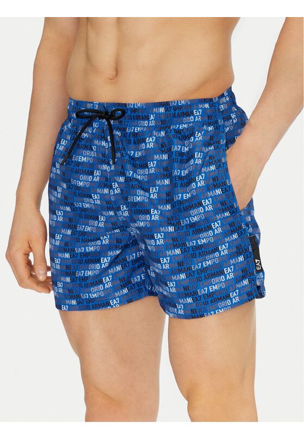 EA7 Emporio Armani Szorty kąpielowe 7M000510 AF13059 FB067 Niebieski Regular Fit. Kolor: niebieski. Materiał: syntetyk