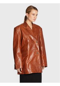 Remain Marynarka Bolette Blazer Leather RM1662 Brązowy Relaxed Fit. Kolor: brązowy. Materiał: skóra #1