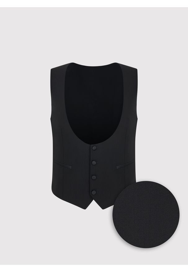 Pako Lorente - PAKO LORENTE - Jednorzędowa kamizelka smokingowa. Materiał: wełna. Wzór: gładki. Styl: elegancki, młodzieżowy