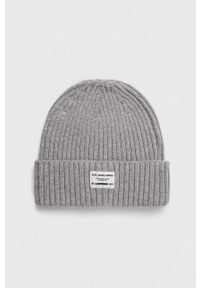 Pepe Jeans czapka z domieszką wełny GRIFFIN kolor szary. Kolor: szary. Materiał: wełna #1