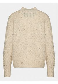 Moss Copenhagen Sweter Mschjoetta 17411 Beżowy Casual Fit. Okazja: na co dzień. Kolor: beżowy. Materiał: bawełna. Styl: casual