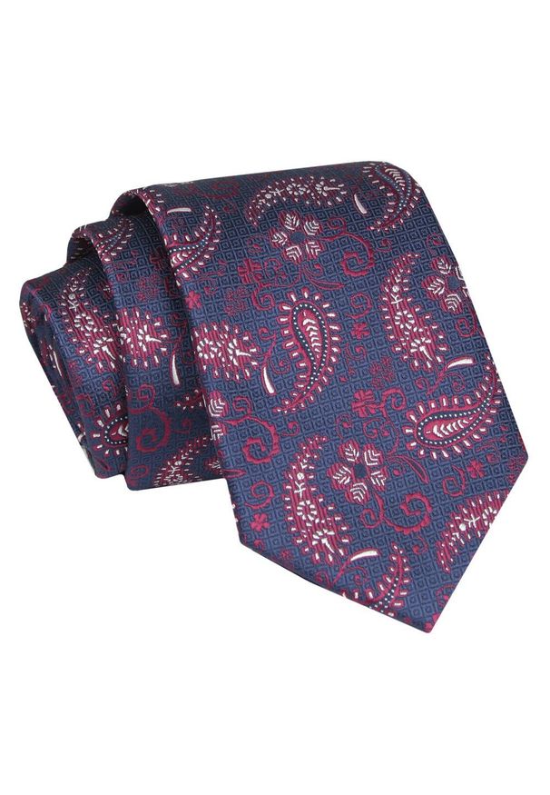 Alties - Krawat - ALTIES - Bordowy Wzór Paisley. Kolor: niebieski, wielokolorowy, czerwony. Materiał: tkanina. Wzór: paisley. Styl: elegancki, wizytowy