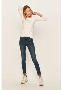 Pepe Jeans - Bluzka New Virginia. Okazja: na co dzień. Kolor: biały. Materiał: bawełna, dzianina, elastan. Wzór: nadruk. Styl: casual #5