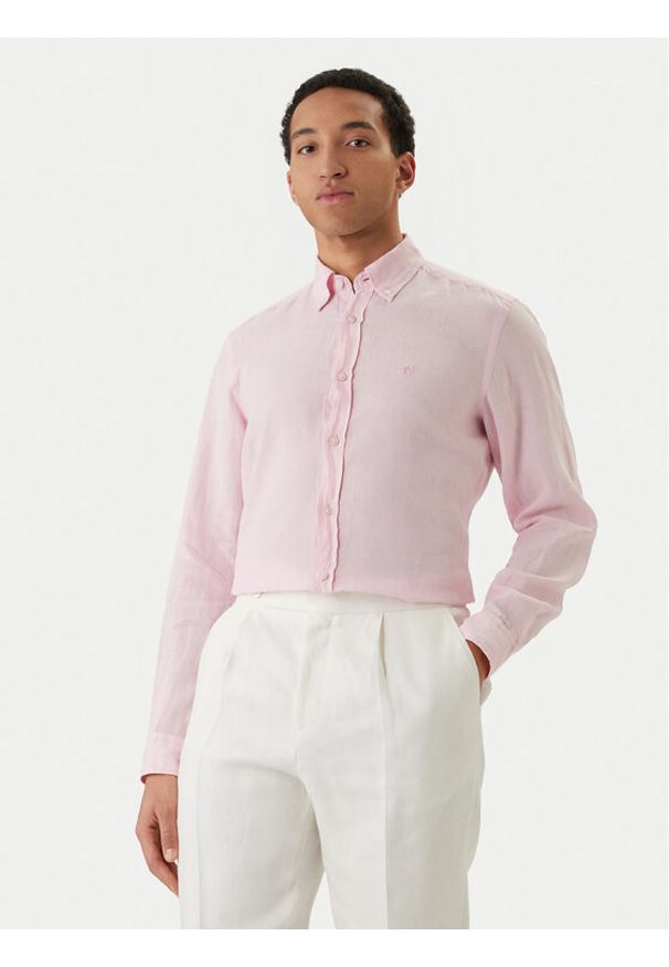 BOSS Koszula H-Liam 50556077 Różowy Regular Fit. Kolor: różowy. Materiał: len