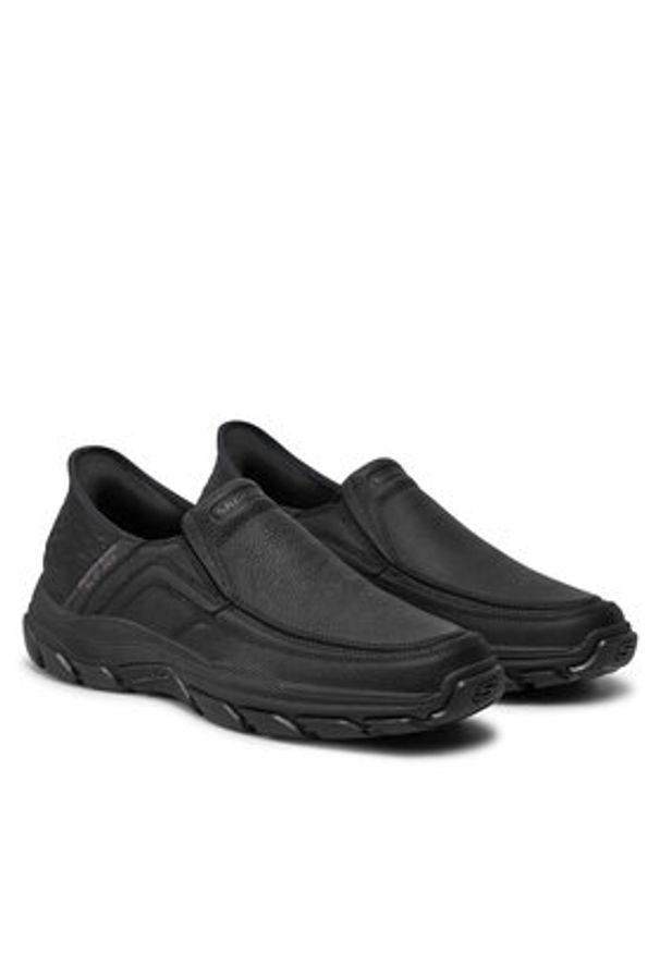 skechers - Skechers Sneakersy 204810 BBK Czarny. Kolor: czarny. Materiał: skóra