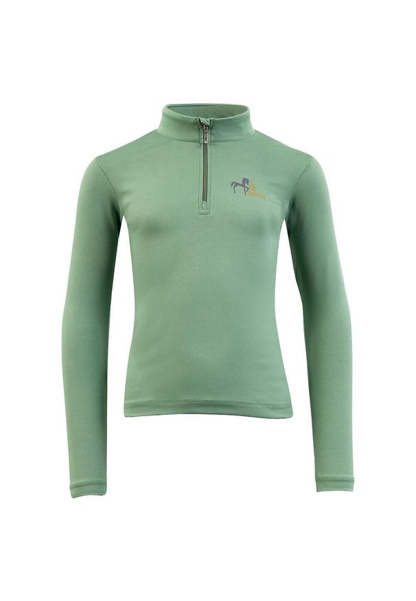 Kurtka do jazdy konnej dla dziewczynki BR Equitation. Kolor: zielony. Długość rękawa: długi rękaw. Styl: młodzieżowy