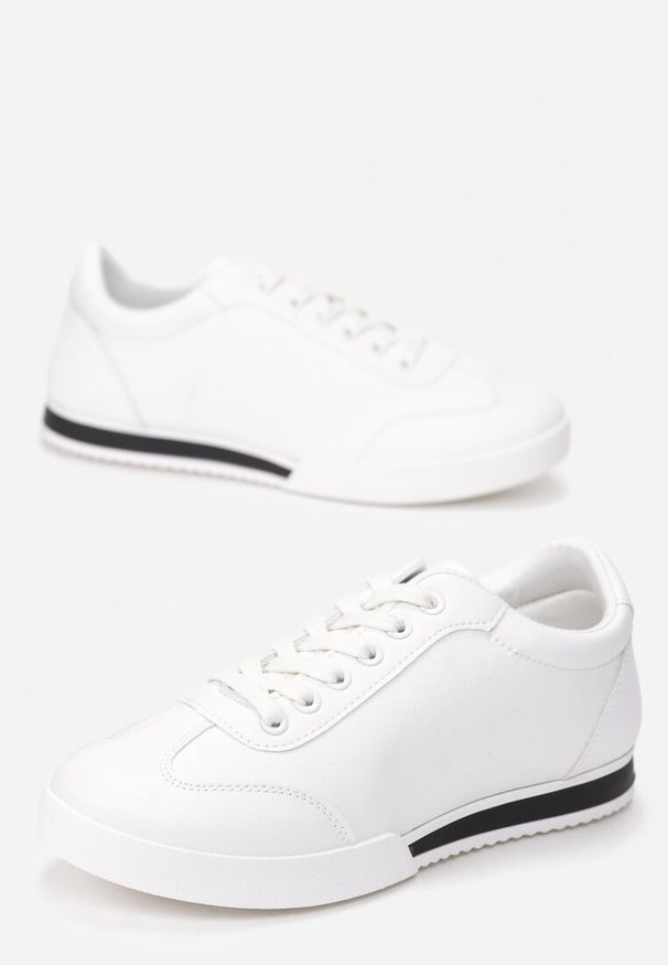 Born2be - Białe Sneakersy Seems to Change. Nosek buta: okrągły. Zapięcie: sznurówki. Kolor: biały. Szerokość cholewki: normalna. Obcas: na płaskiej podeszwie